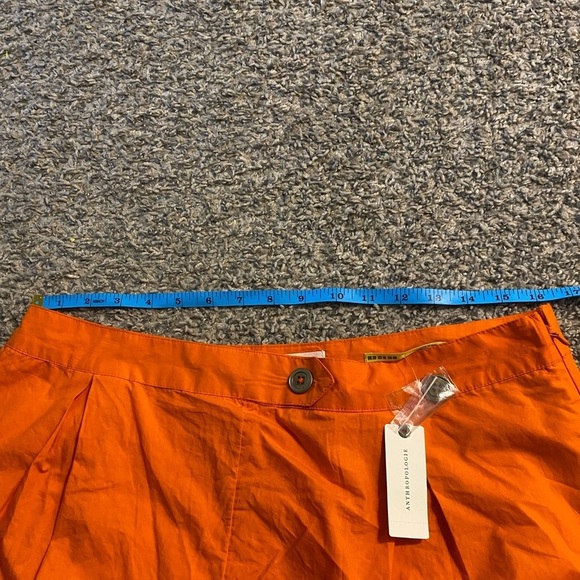 Anthropologie Maeve Orange Pleated Poplin Shorts | NWT | Size 16 - Picture 7 of 7